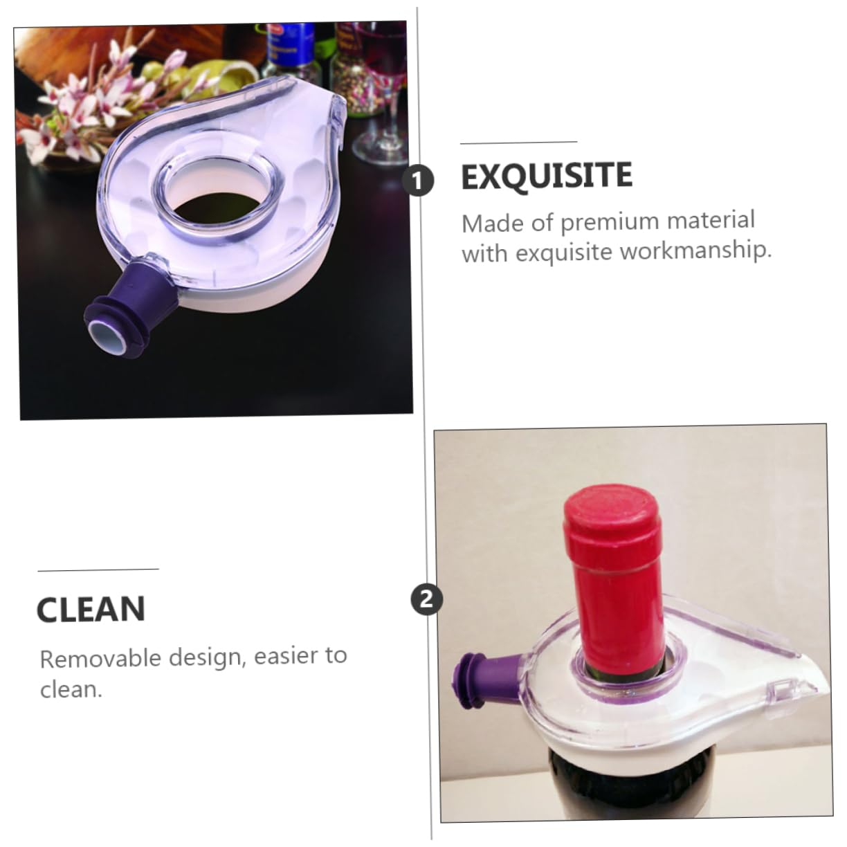 OUNONA 1Pc Fast Wine Decanter with Aerator Creative Wine Accessory for Home Smooth and Easy to Clean for Bars and Restaurants Enhances Flavor and Texture for Wine Lovers