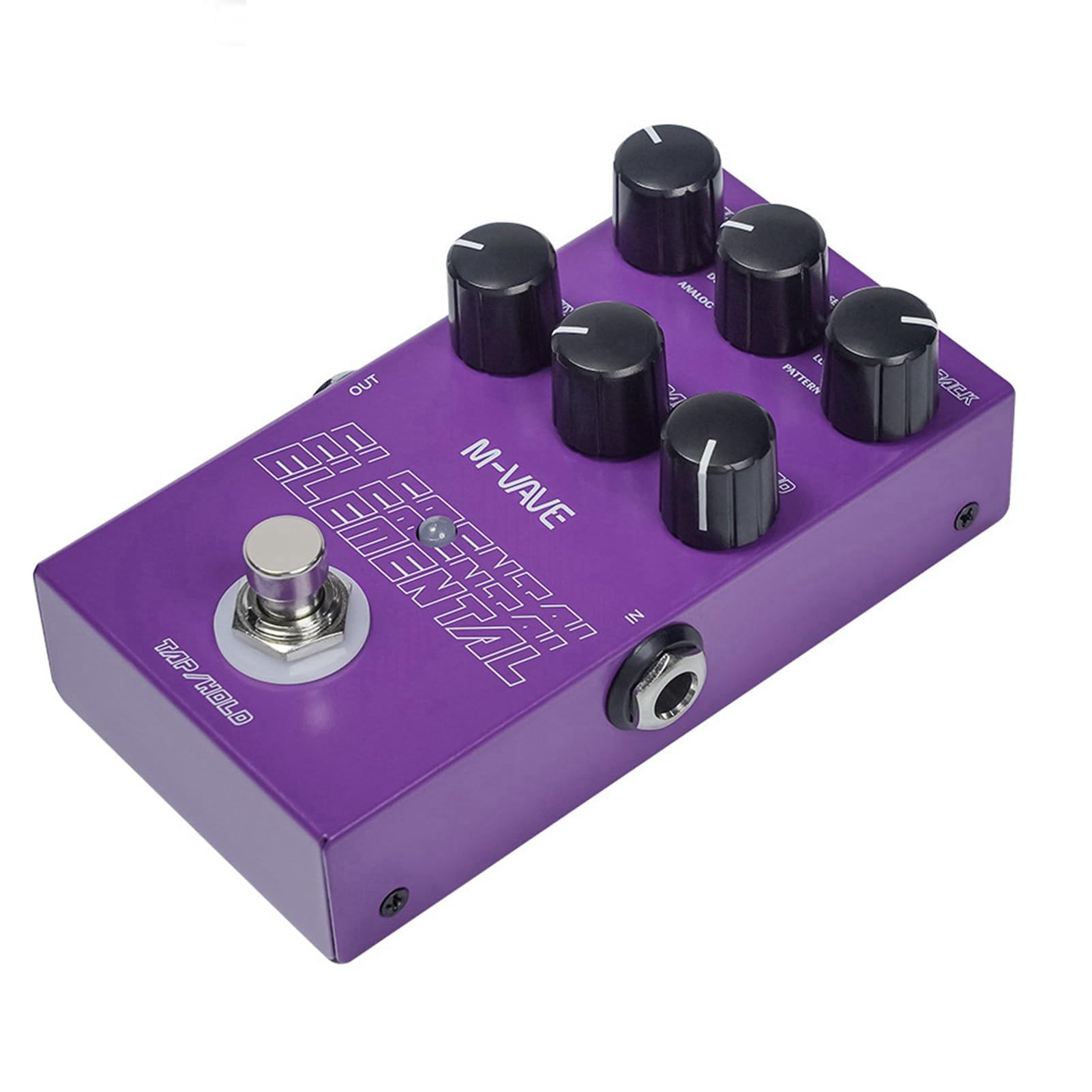 Bediffer Pedale per Chitarra Delay Digitale con Controllo Manopola a 9 Effetti per Musicisti Metal Purple