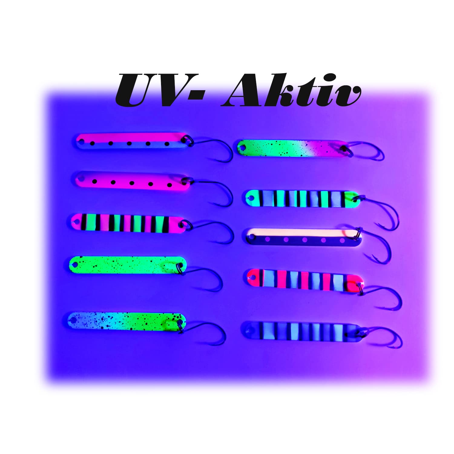 Messeneuheit 2022 - Juego de cebos para trucha activos, con rayos UV, para pesca de truchas, cebo para trucha, cebo de pesca para trucha, juego de 10 unidades de 3 cm 1,5 g