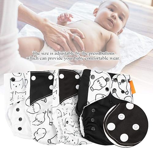 Miniatura 3 de 4 fundas para pañales de bebé, lavables y reutilizables, cómodas, suaves, secas y transpirables, tamaño ajustable (1#)