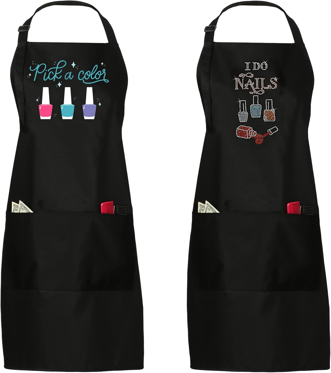 Plum Hill Pick A Color Nail Tech Apron and I Do Nails Cosmetology Smocks for Women