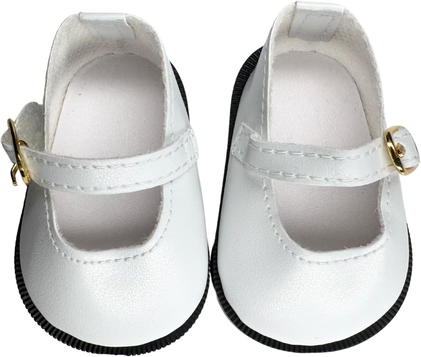 18" American Doll Shoes- Mary Jane Matte Black, Red, White, Pink, Shiny Black Shoe (18" Doll, Matte Black)