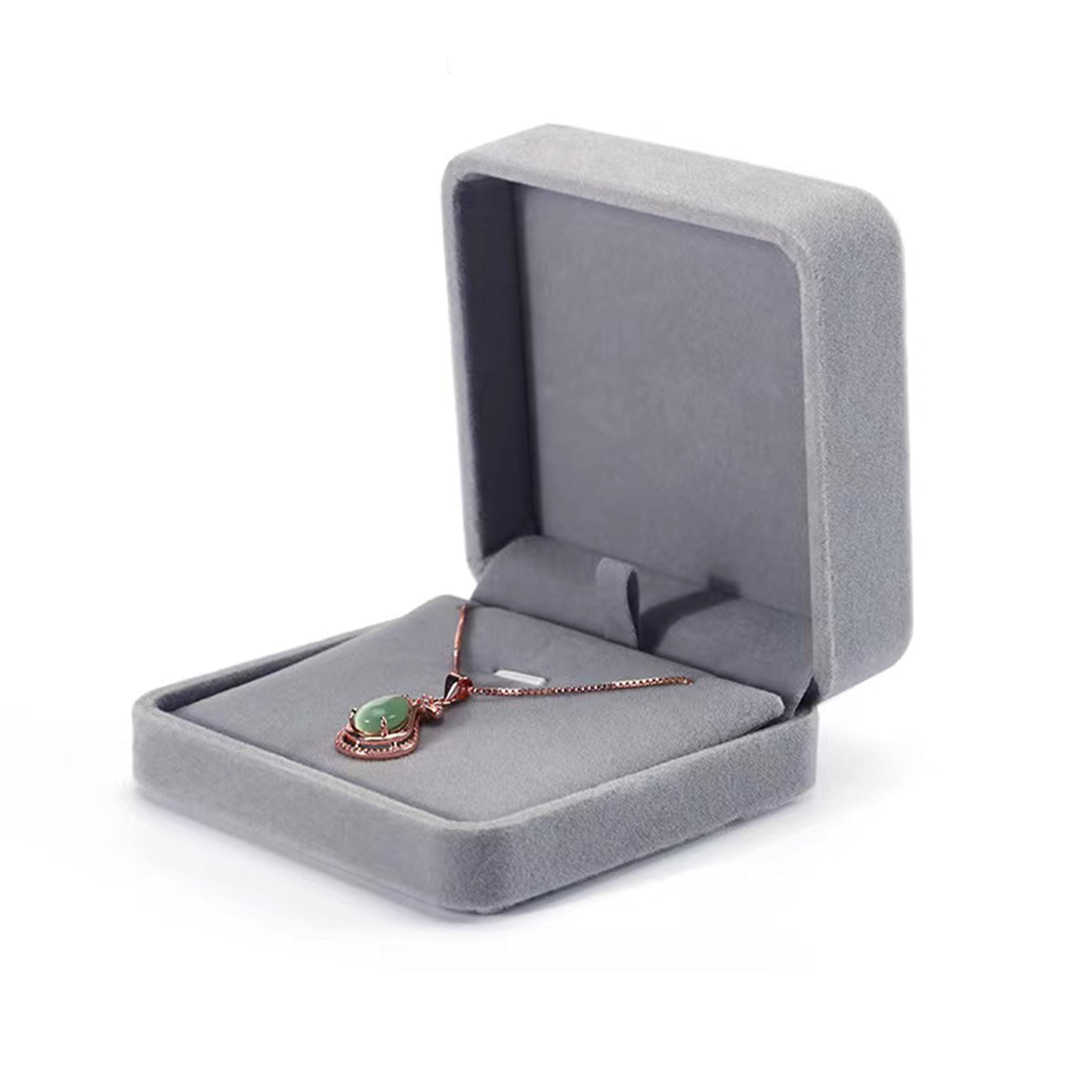 Écrin à Bijoux Velours Noir 5,5x5,4x3,9 Cm – Pour Collier, Bague – Cadeau Fiançailles, Mariage