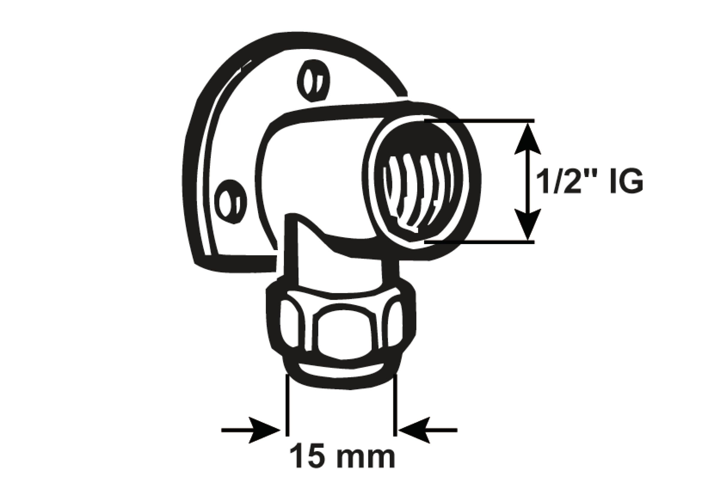 Cornat TEC584416 Messing Wandscheibe 1/2 x 15mm (Packung mit 2)