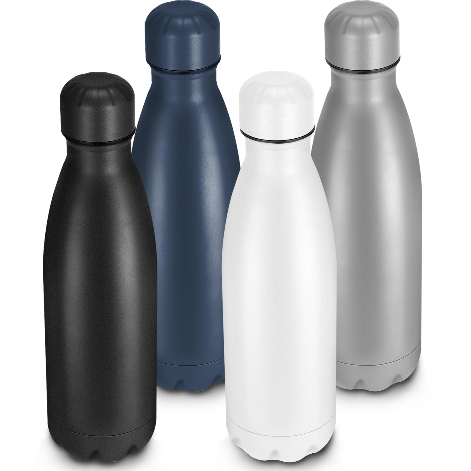 Leraverppy 25oz Cola-Bottle Shaped Stainless Steel Leak-proof Water Bottle,Double Wall Vacuum Insulated Metal Thermos,Travel Mug For Sports Indoors & Outdoors,BPA-Free Kids Flasks,Assorted(4 Pack)