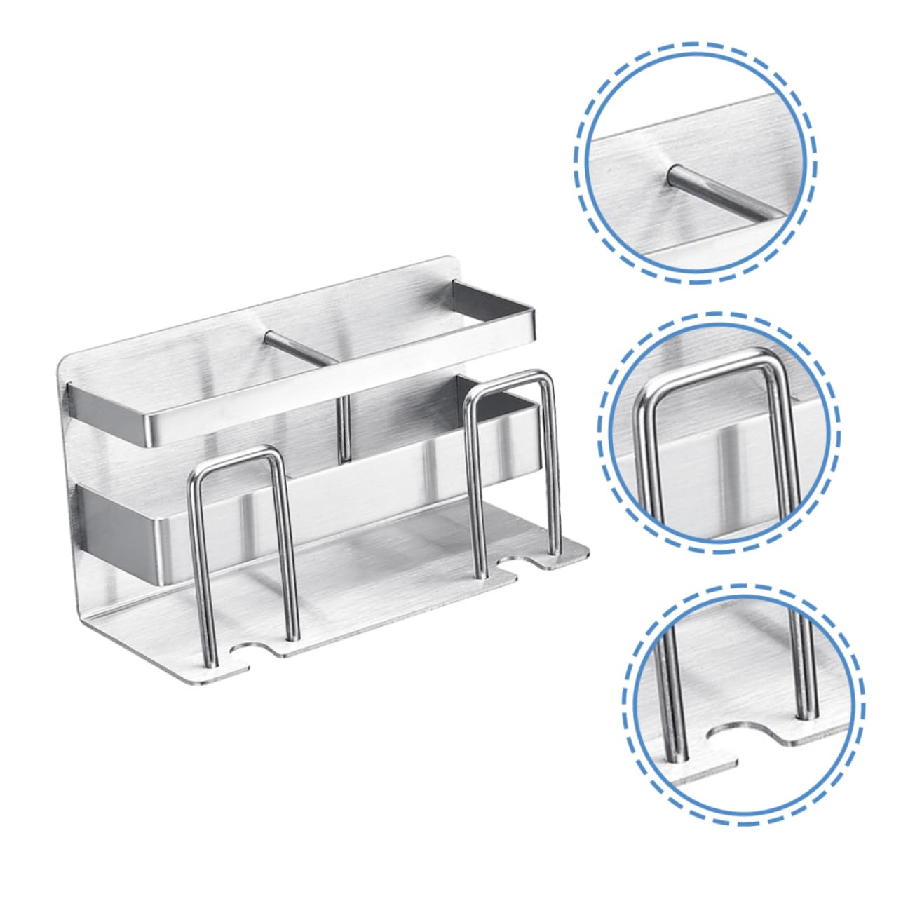 Zahnbürstenhalter Wandmontage Rostfreier Badezimmer Organizer mit Getrenntem Zahnpasta und Bürstenfach Rostfrei Langlebig für Elektr und Manuelle Bürsten