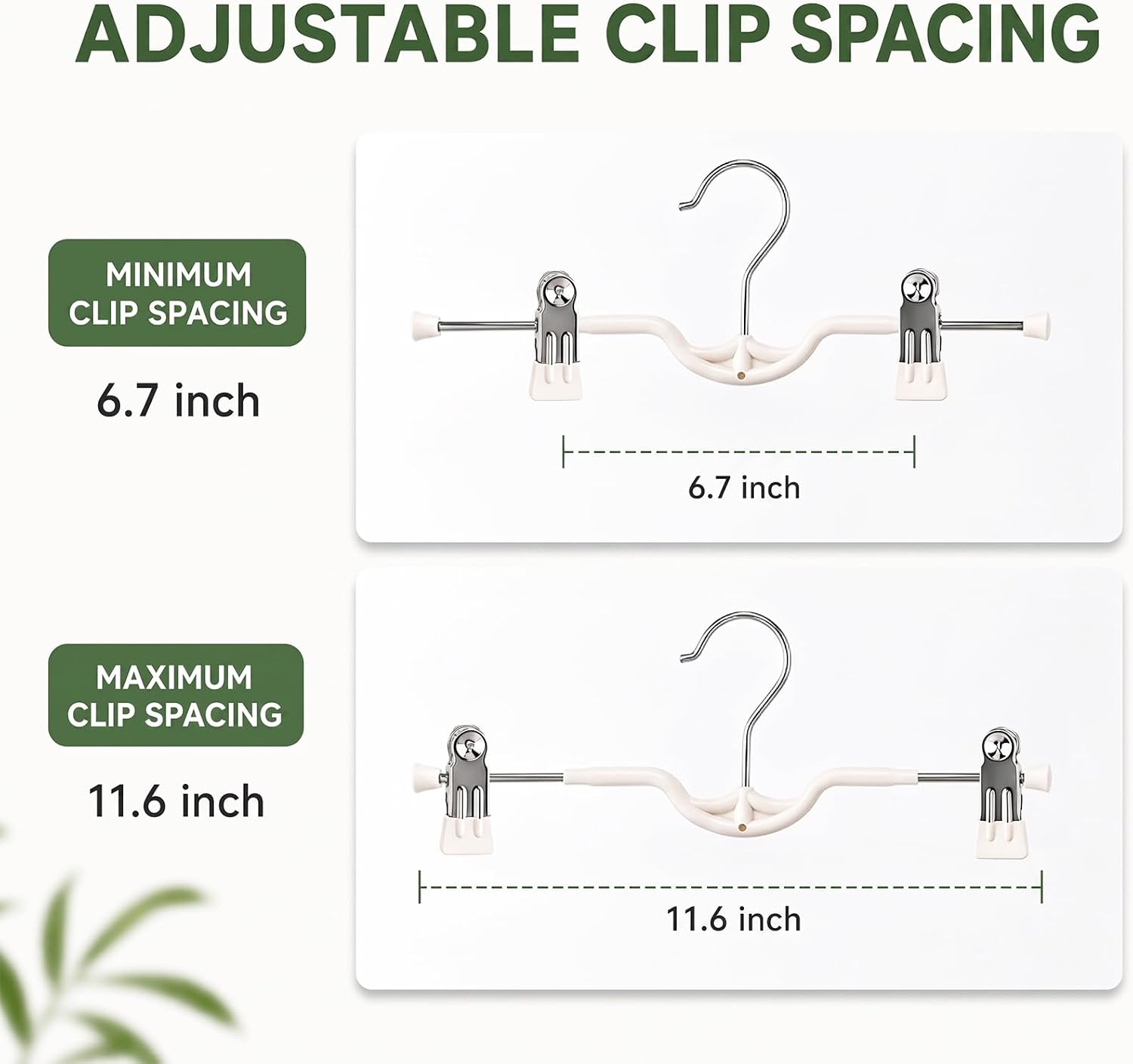Space Saving Pants Hangers with Clips for Skirts, 10 Pack