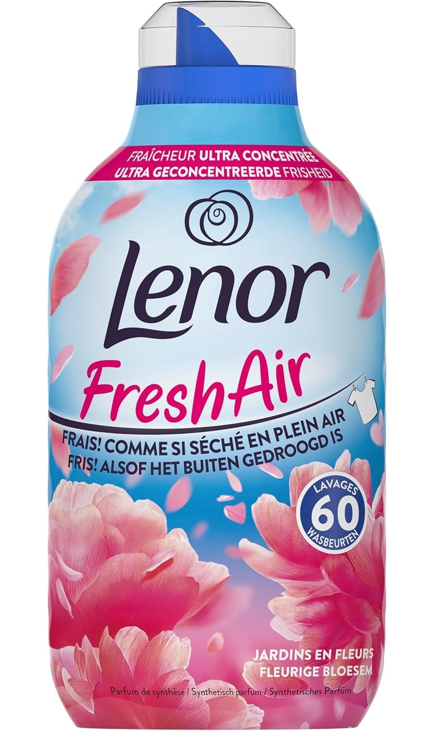 Lenor Fresh Air Ammorbidente 8 x 60 lavaggi, Blossom - Ultra Concentrato, Bottiglia Riciclata