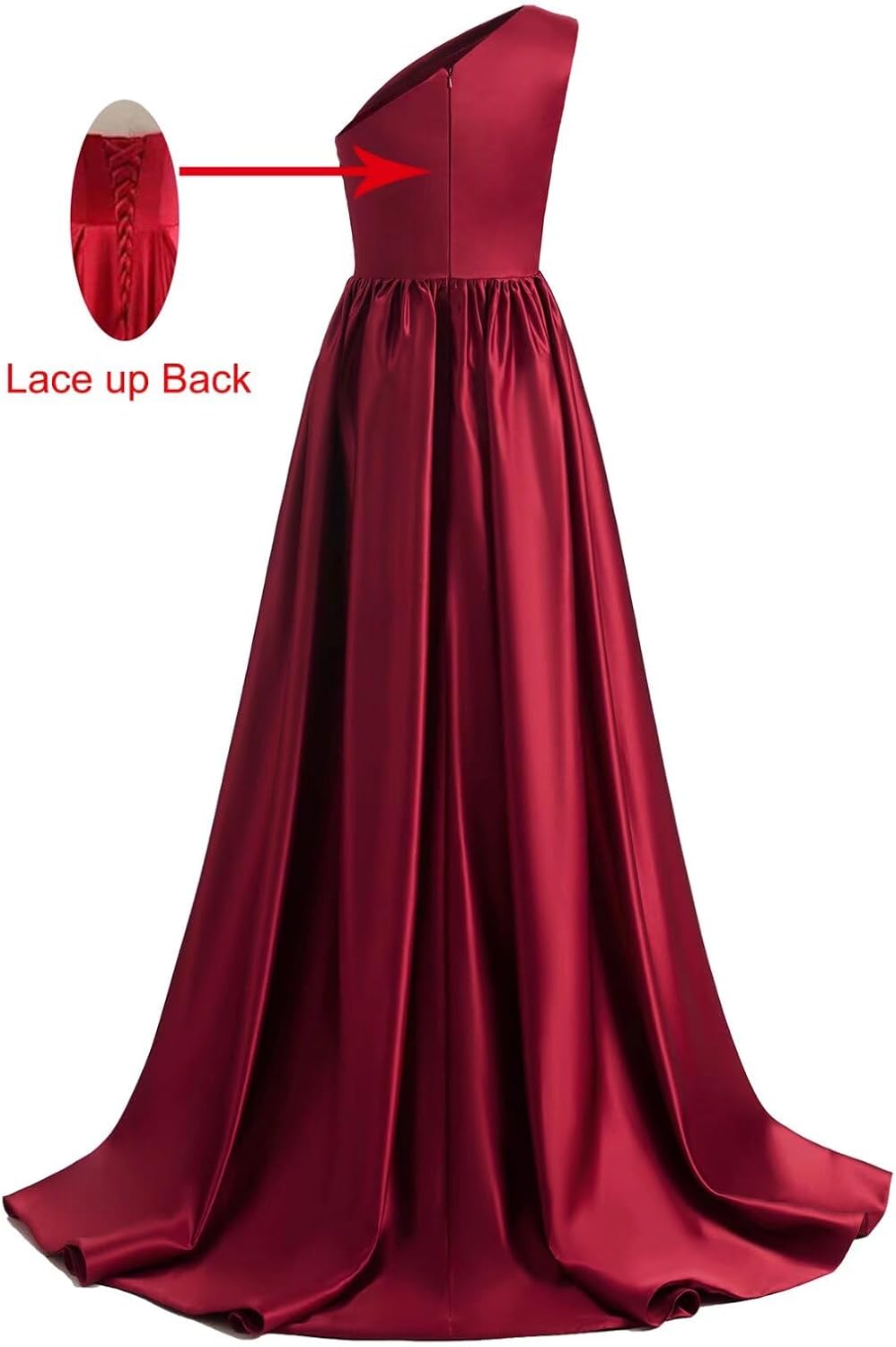 One Shoulder Prom Dresses for Women 2025 New Emerald Green A Line Satin Ball Gowns Formal Evening Dress with Slit,R13