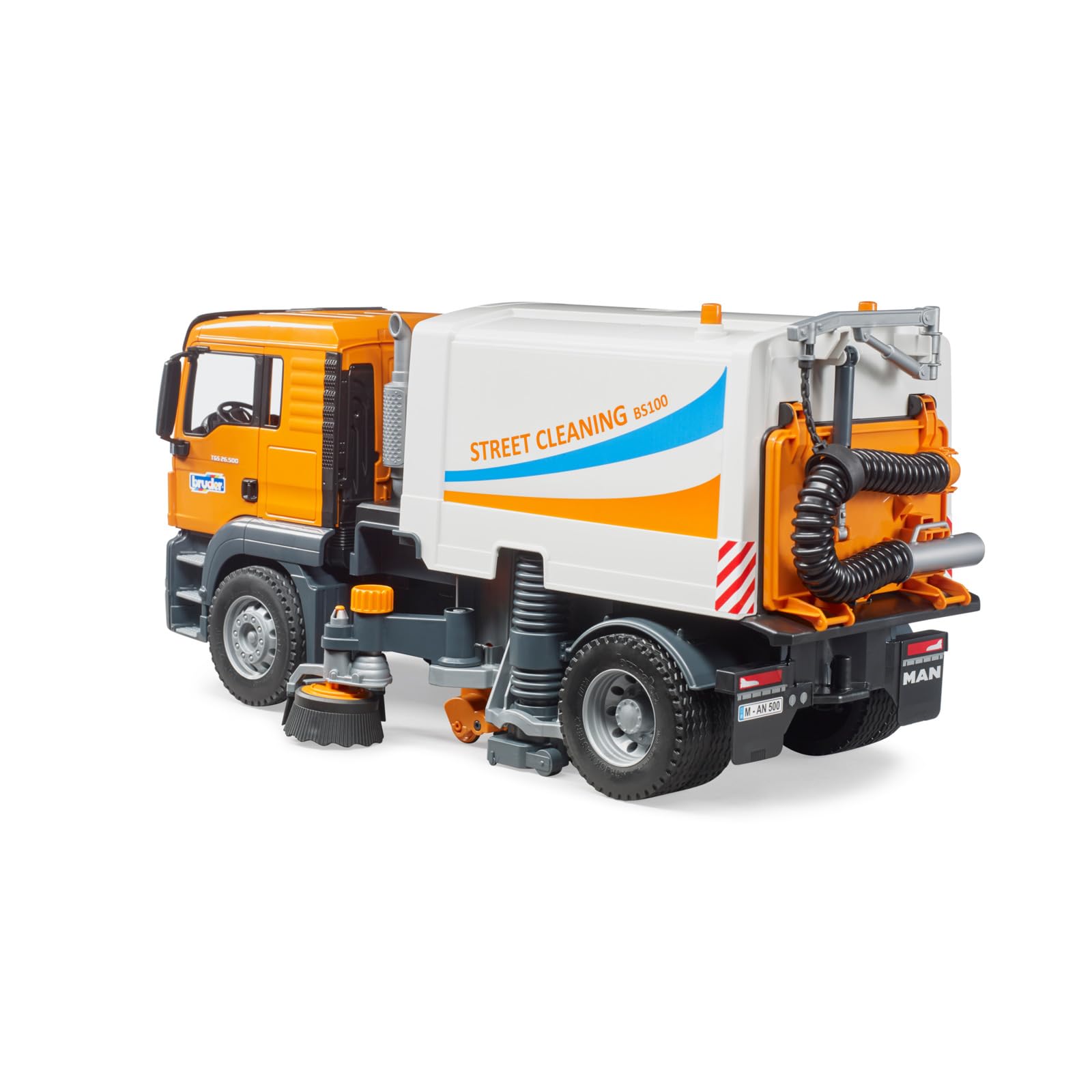 bruder 03780 - Man TGS LKW Straßenreinigung - 1:16 Kehrmaschine Reinigungs-Fahrzeug Kommunalarbeiter Müllabfuhr LKW Spielzeug Maschine