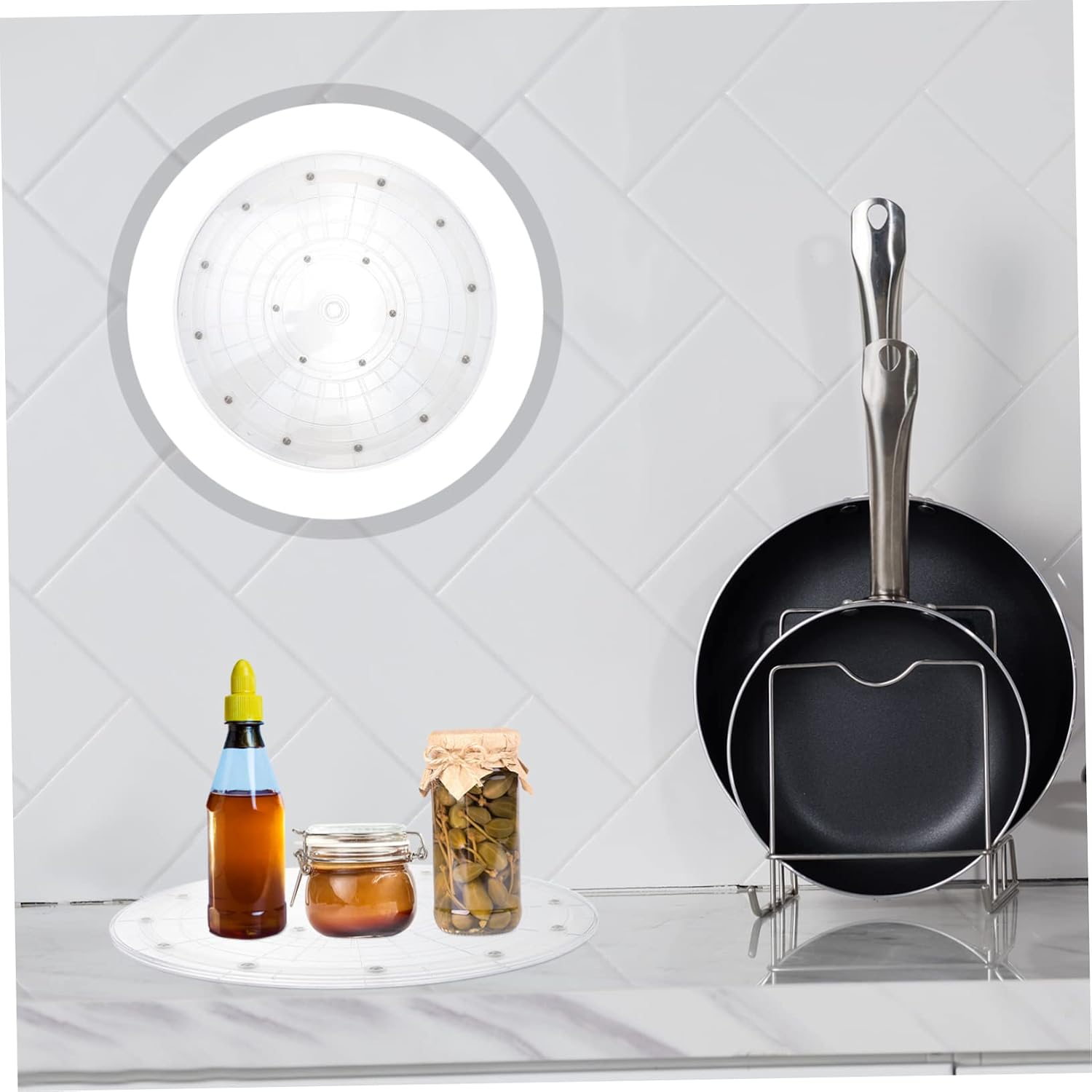 Ciieeo Crylic Turntable Smooth Rotation 30cm Round Condiment Organizer for Sharing Food