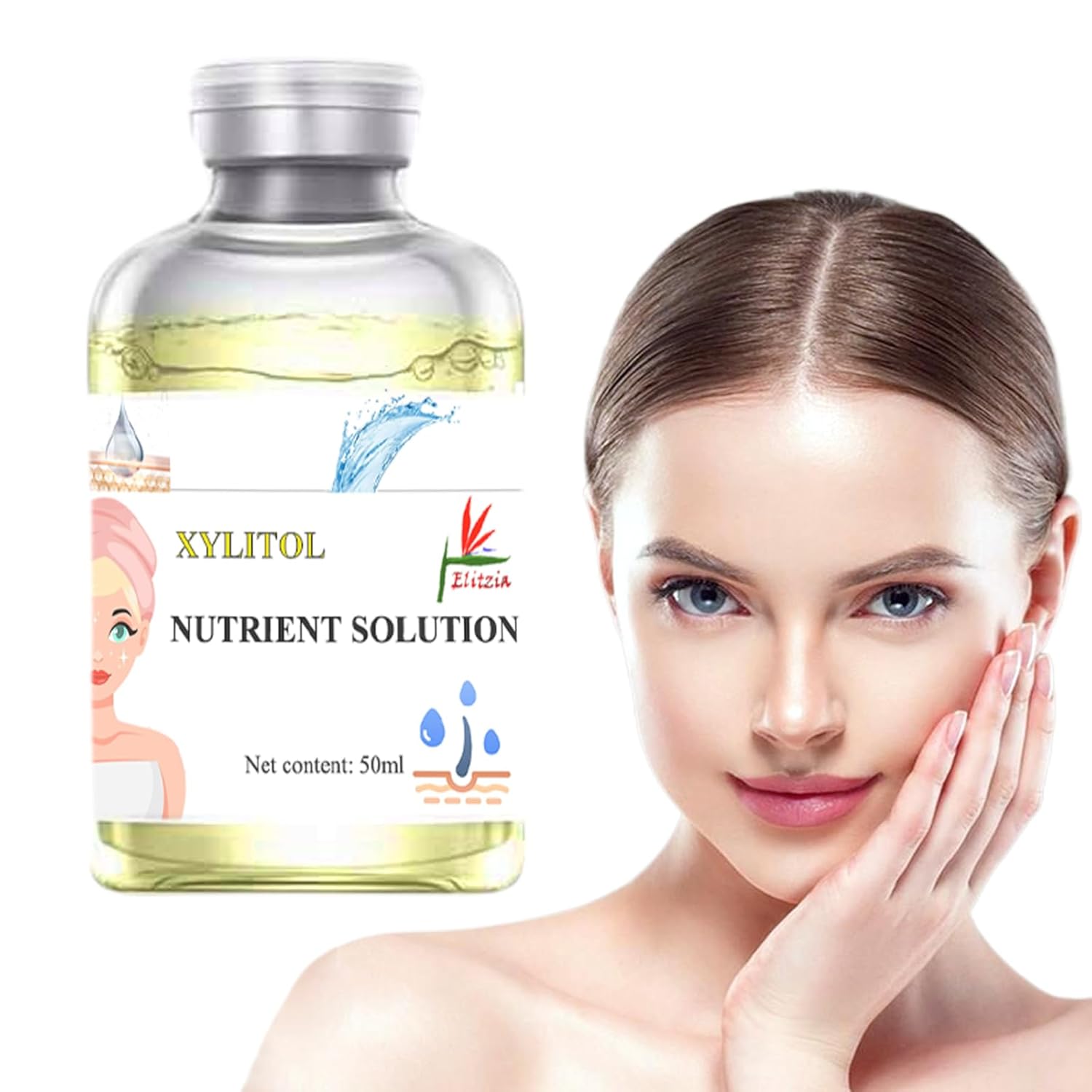 Skin Care Oxygen Facial Machine Essence Oxygen Device for Skin 1.69 fl.oz Xylitol Nutrient Solution Yellow Hydration Keep Soft & Elasticity Anti Aging & Wrinkle Beauty Care Home Use