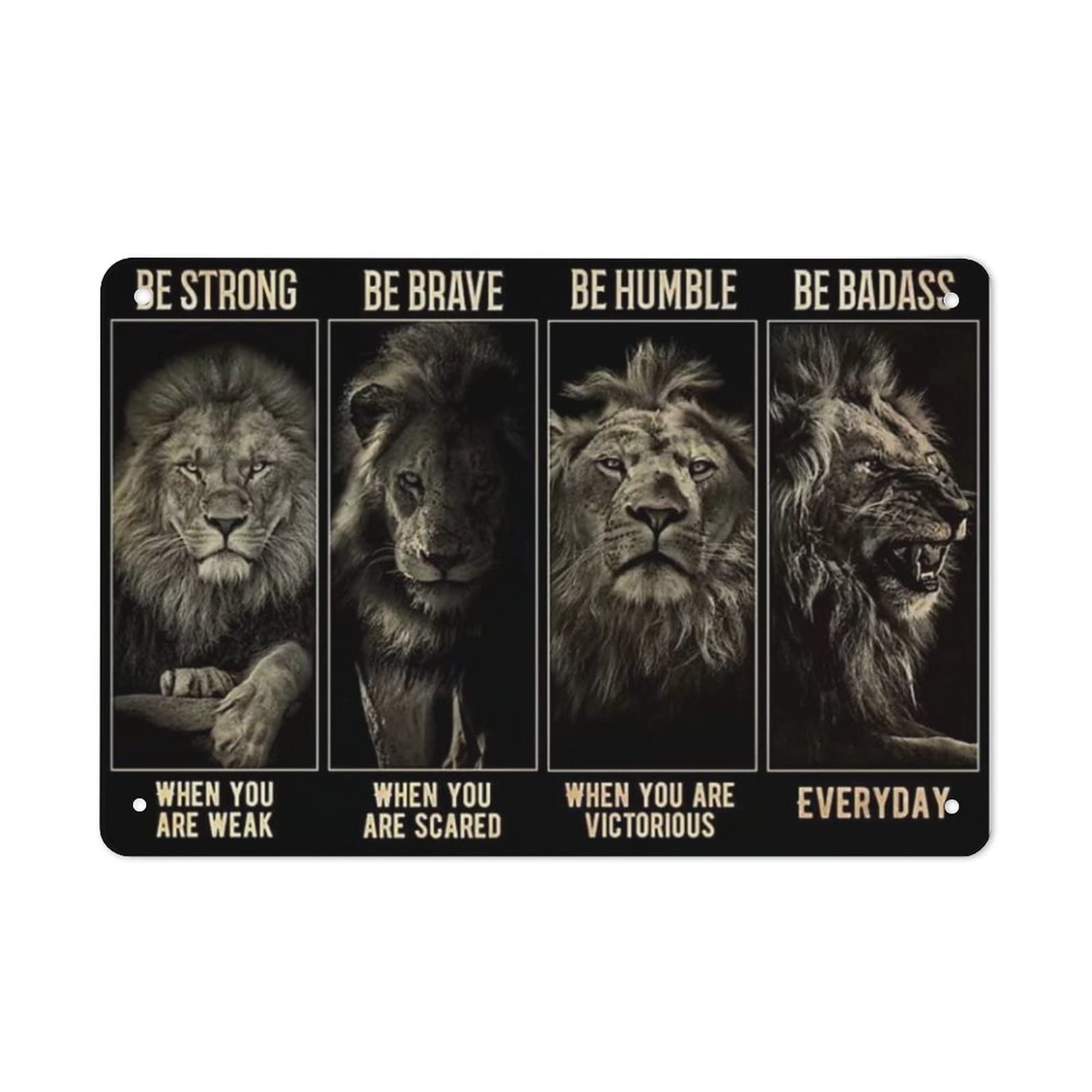 AOOEDM Dinosaur Be Strong Be Brave Tin Metal Sign Wall Decor Funny Inspirational Quote Wall Art Sign Vintage Tin Signs For Home Coffee Bar Man Cave Sign Pub Poster