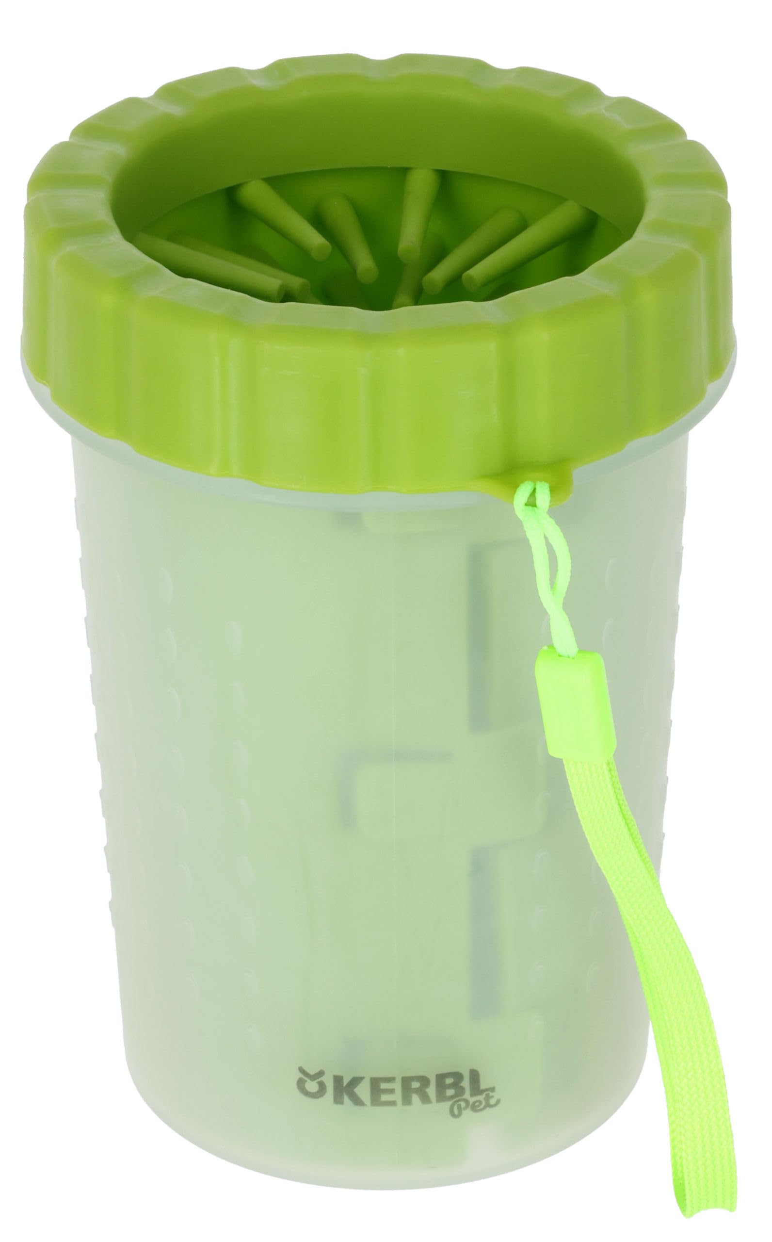 Kerbl Pet Paw Cleaner, Green, 14.5 cm, Ø10 cm, Dog Paw Cleaner and Cat Paw Cleaner, Plastic