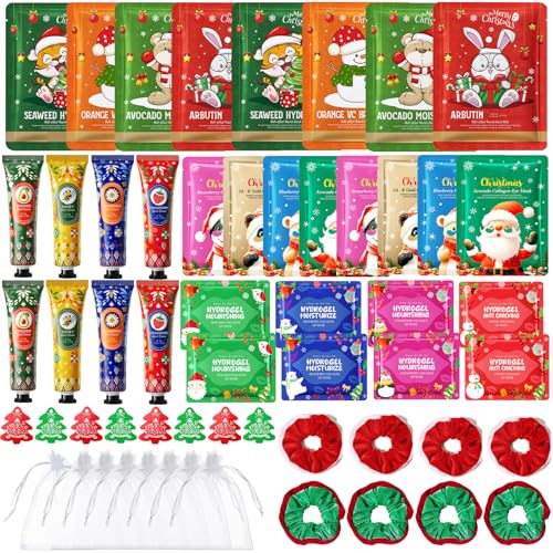 56PCS Christmas Spa Party Supplies,Christmas party Favors for Women, Facial