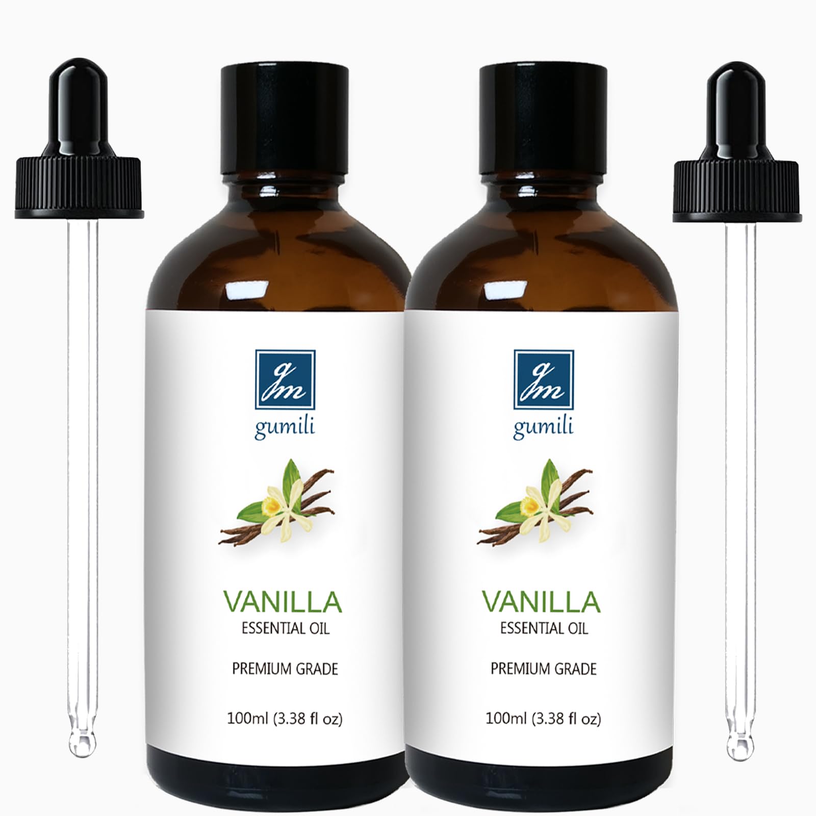 GM Gumili Vanilla Essential Oil 200ML, Natural Vanilla Oil Scented Oils for Aromatherapy &amp; Diffuser-100ML(Pack of 2)