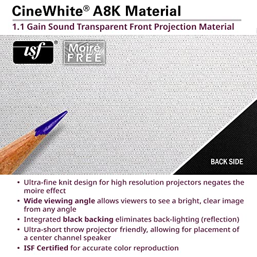 Image of Elite Screens Aeon CineWhite A8K, 135 inch Diag, 16:9 Aspect Ratio, ISF Certified 8K Ultra HD Home Theater Fixed Frame Edge Free Projection Sound Transparent Perforated Weaved Screen, AR135H-A8K