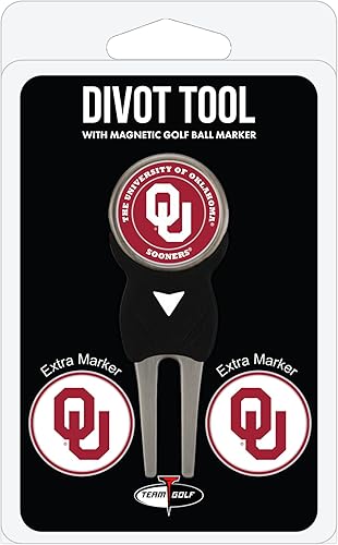 Vista 22 de Team Golf NCAA - Herramienta Divot con 3 marcadores de pelota de golf, los marcadores son esmaltes magnéticos extraíbles de doble cara