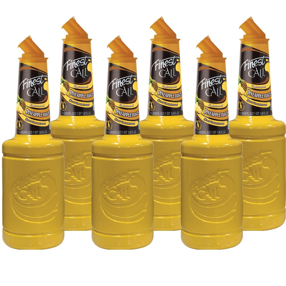 Finest Call Single Pressed Pineapple Juice, 1 Liter Bottle (33.8 Fl Oz), Pack of 3