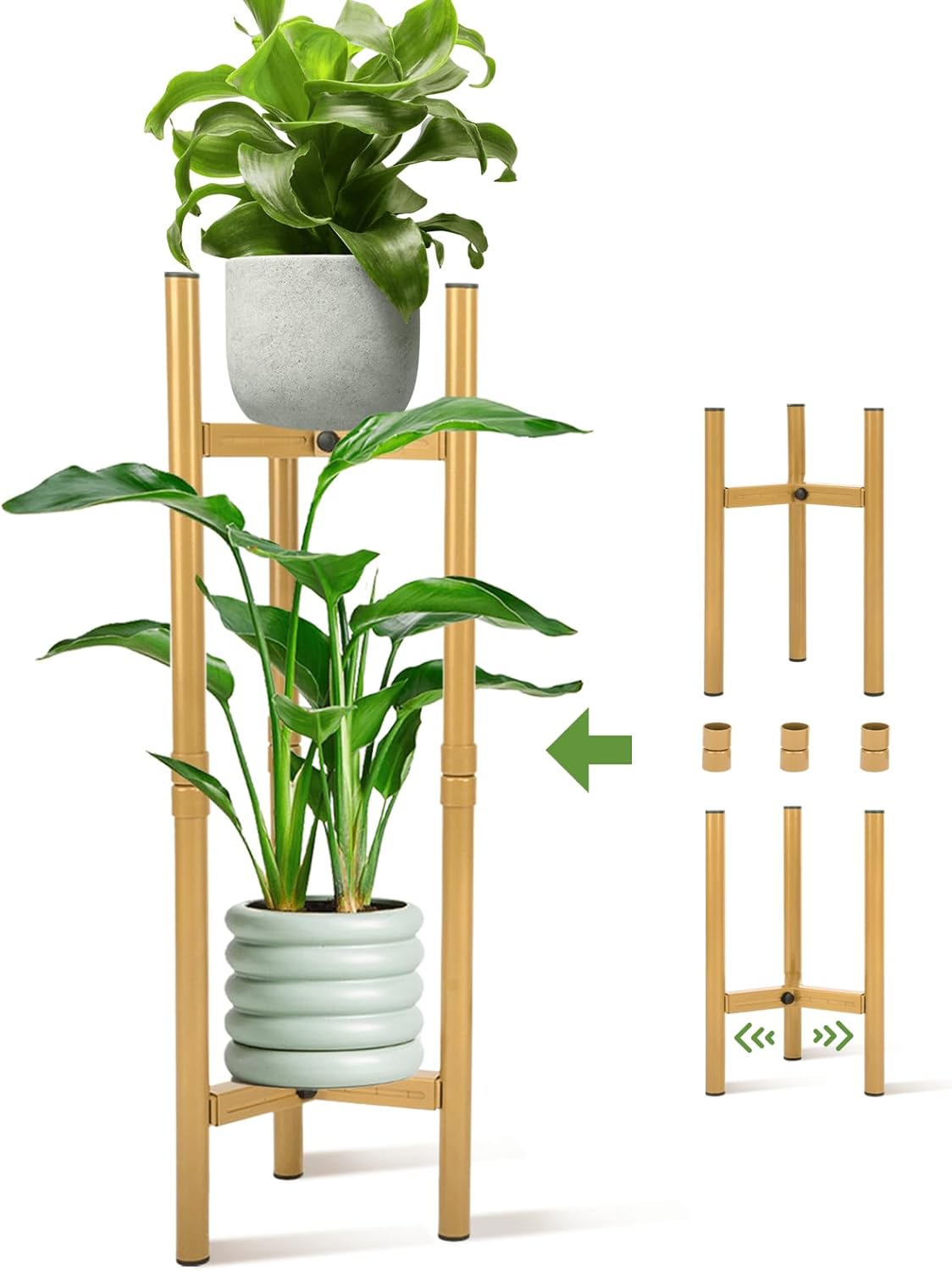 TIDANT Golden Plant Stand Indoor,Metal Adjustable Plant
