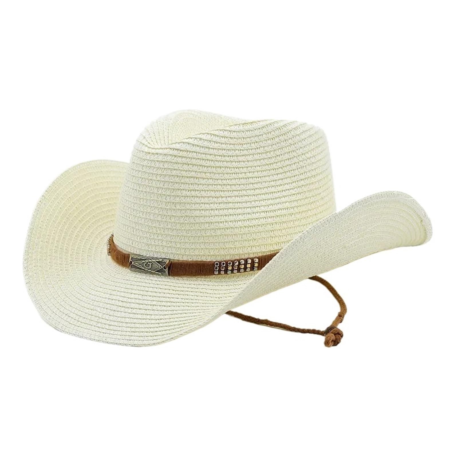 Sombrero de vaquero para mujer y hombre, de ala ancha, sombrero de paja de vaquera occidental, a la moda, disfraz occidental, para fiesta, gorro unisex