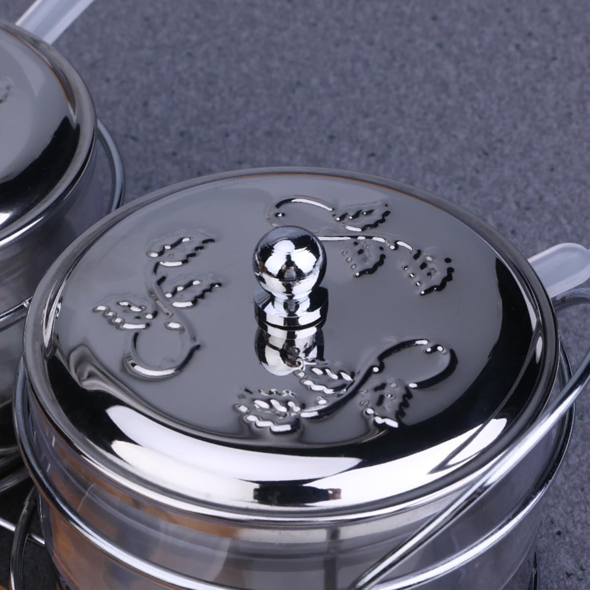 Stainless Steel Spice Container Set with Lid, Visible 2 Box