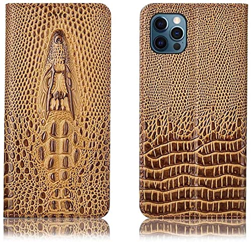Étui antichoc iPhone 12 Pro Max magnétique avec porte-cartes et béquille marron