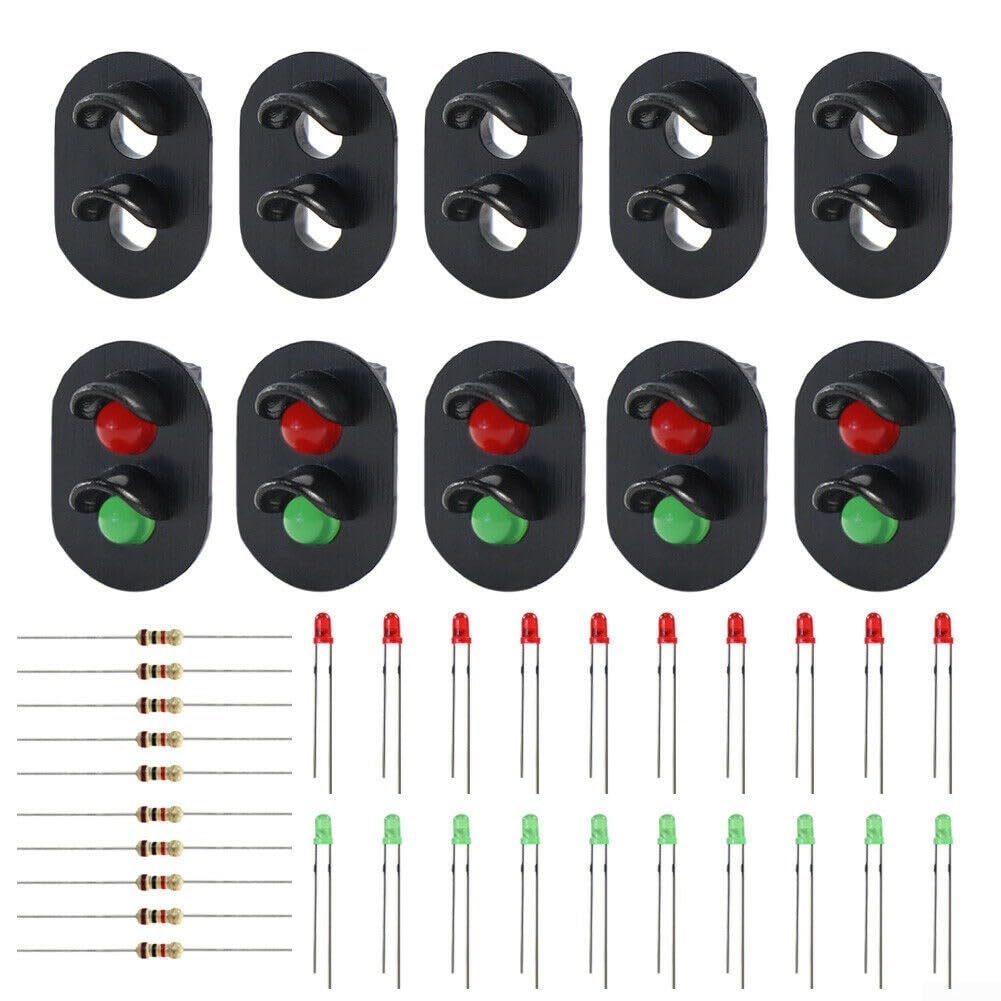 HO-OO Scale Railway Signal Heads Set- 10 Model Train Lights