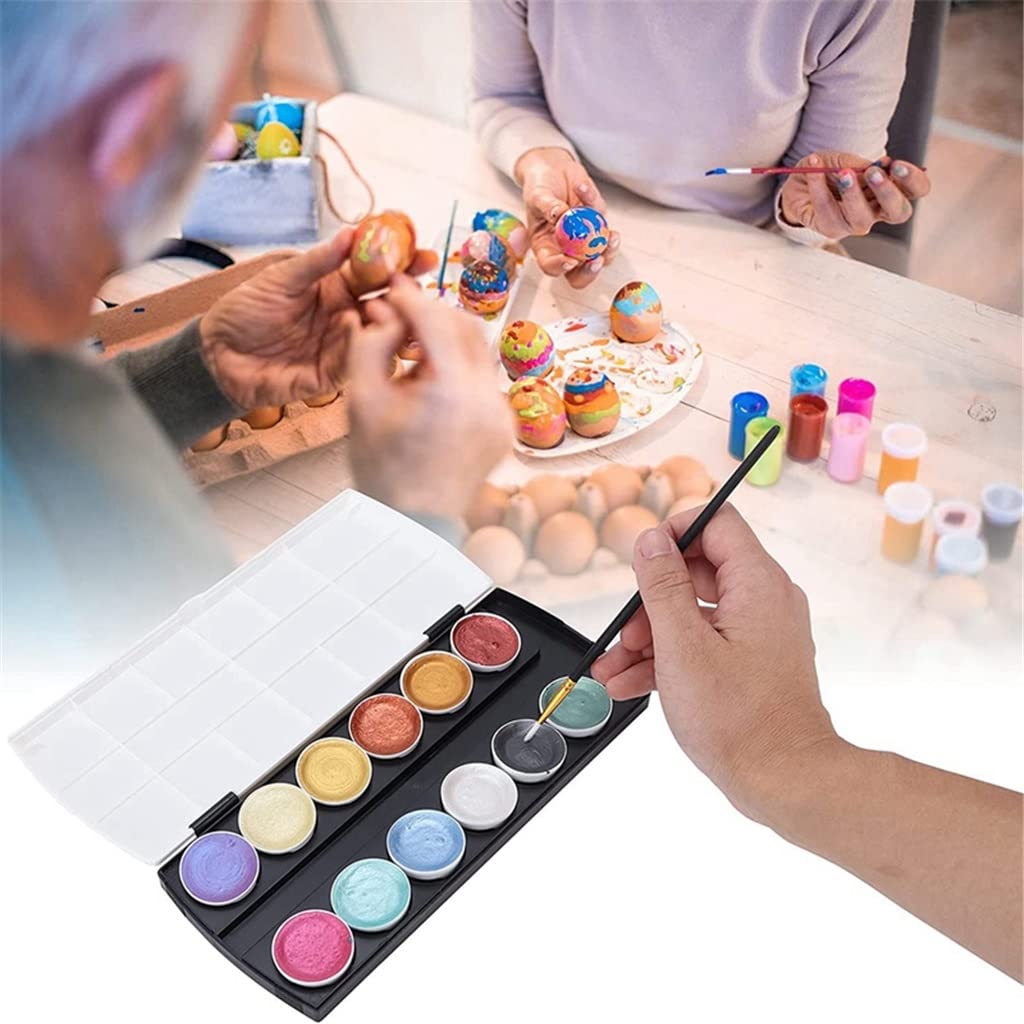Aquarellfarben-Set mit 12 festen Farben, Kunstmalpigmente für MalbücherAquarellfarben-Set mit 12 festen Farben, Kunstmalpigmente für Malbücher