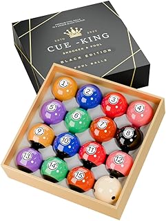 Pool Balls Black Edition, Billiard Balls, Grade AA+ 2-1/4" Regulation Size Set with Pro Dotted Cue Ball, Pool Table Balls, Billiard Balls Set, Pool Ball Set, Bolas De Billar
