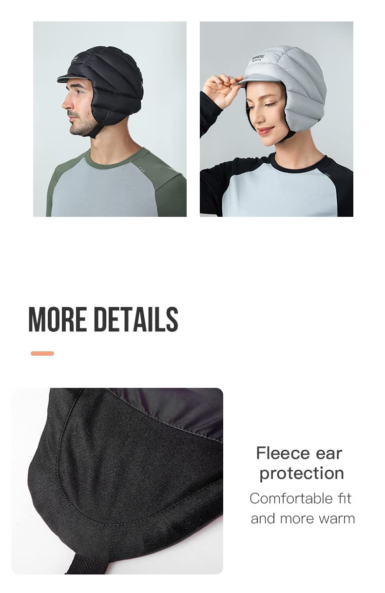 AONIJIE Winter Weiße Entendaunen Mütze Beanie Balaclava Ohrenschützer Schal Radfahren Camping Skifahren Snowboard Wandern