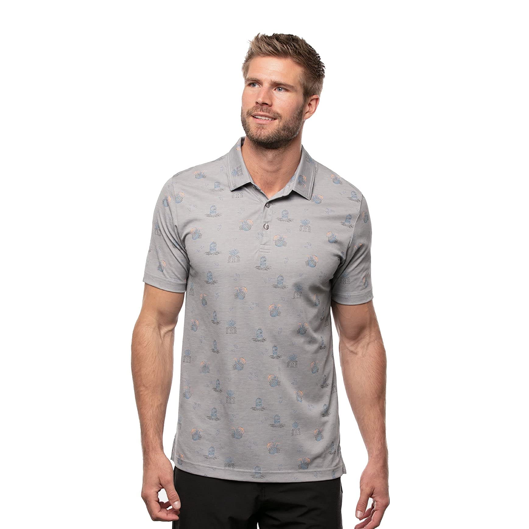 TravisMathewBricktown Heather Quiet Shade Mens Golf Polo