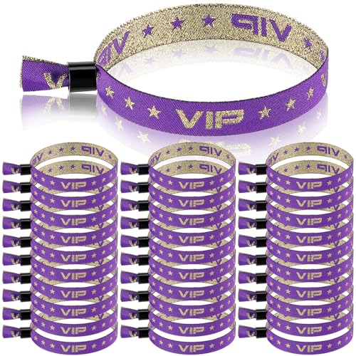 Braccialetti VIP In Tessuto - 50 Pezzi, Oro E Nero, 35x1.5 Cm, Per Feste E Eventi