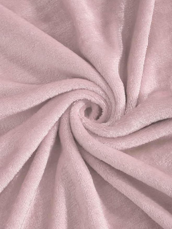 Image of Amazing Super Soft Double Bed Woollen Quilt Cover, 310TC Warm Duvet Cover, Woolen Duvet Cover /Rajai Cover /Blanket Cover /Quilt Cover King Size=90x100 Inches, Winter Blanket Cover (Light Pink)