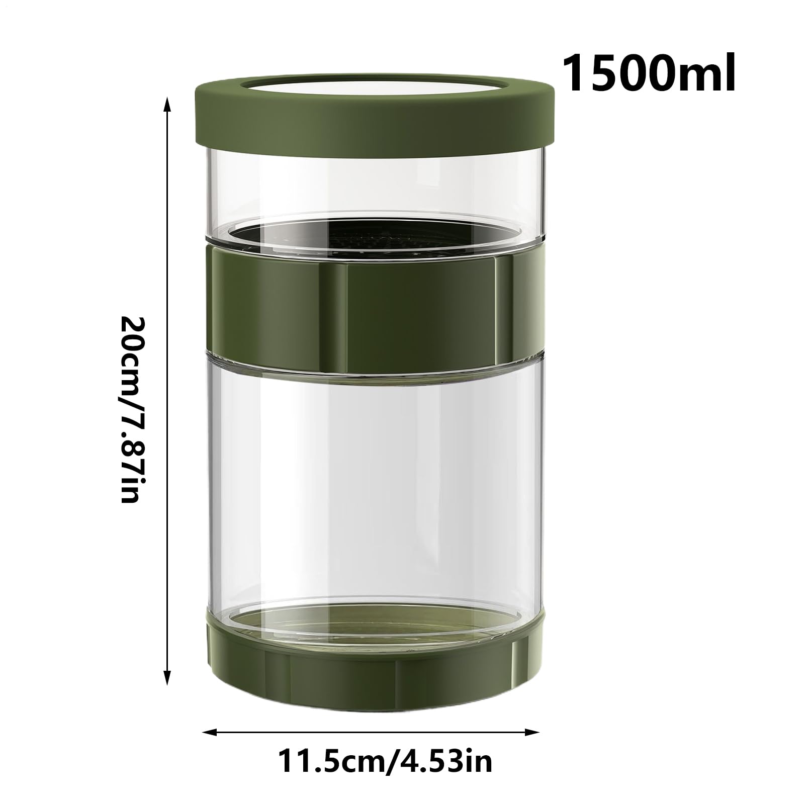Bocaux d'insertion, stockage anti-fuite pour concombres marinés, bocal en verre réversible hermétique avec large bouche pour miel yaourt fermentation séparation humide