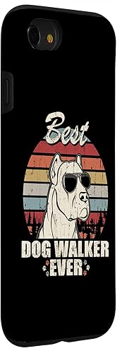 Vista 33 de iPhone XS Max Dogo Argentino Best Dog Walker Ever Funny Quote Vintage Case