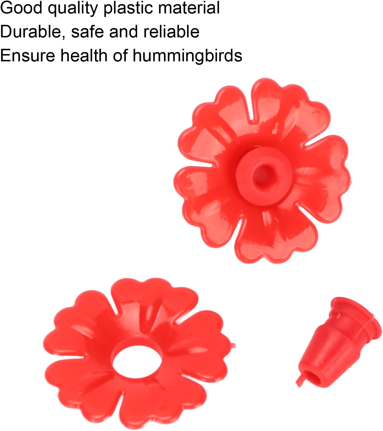 lyrlody Feeders Replacement Flowers, 30 Pieces Hummingbird Pet Bird Parts Feeding Ports for Outdoors Hanging Feeder (Red) image 5