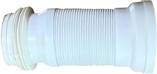 WinZo Toilet Flexible Extension Pipe Connector Parts For Rear Outlet Toilets, P to S Trap Adjustable Kits, White