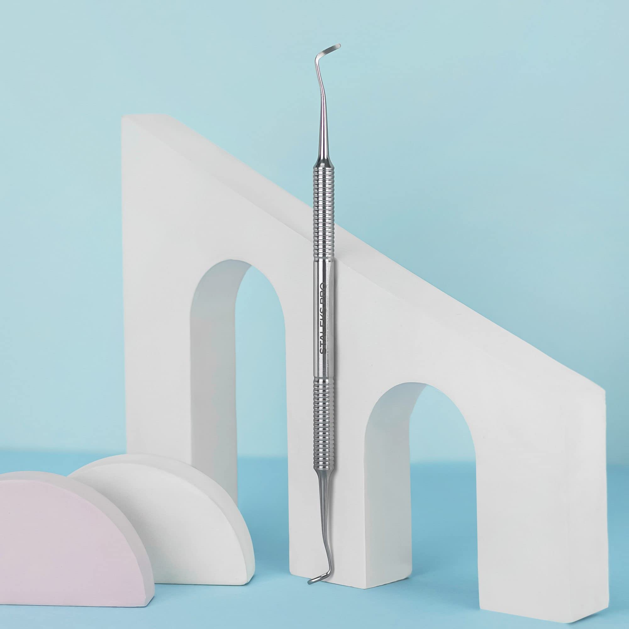 STALEKS PRO Double-Ended Curette Podo 10 Type 1 Pedicure Tool - Pack of 1 - Model PP-10/1, Silver - Image 3