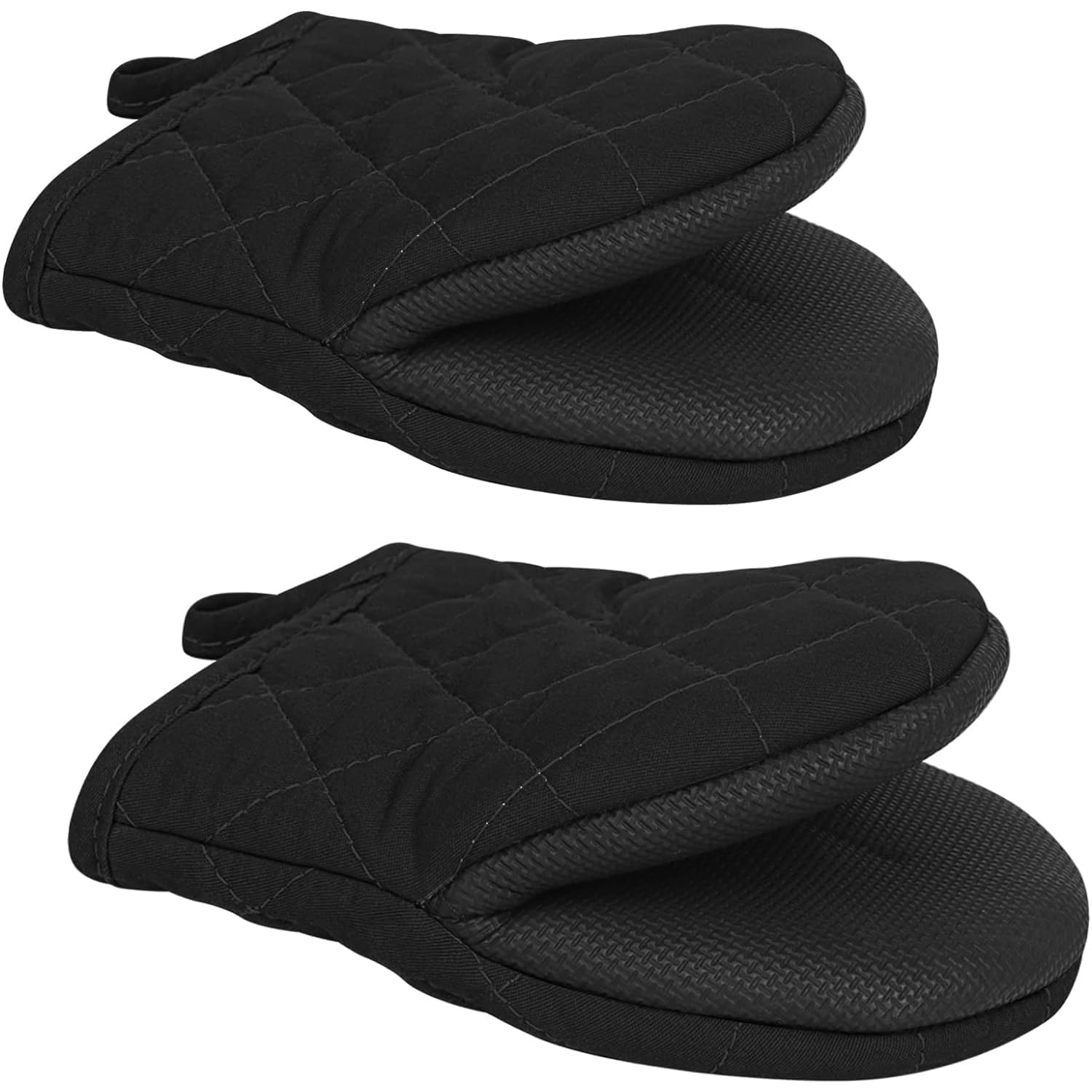 1 Pair Short Oven Mitts, Silicone Kitchen Oven Mitts Mini Heat Resistant for 500 Degrees