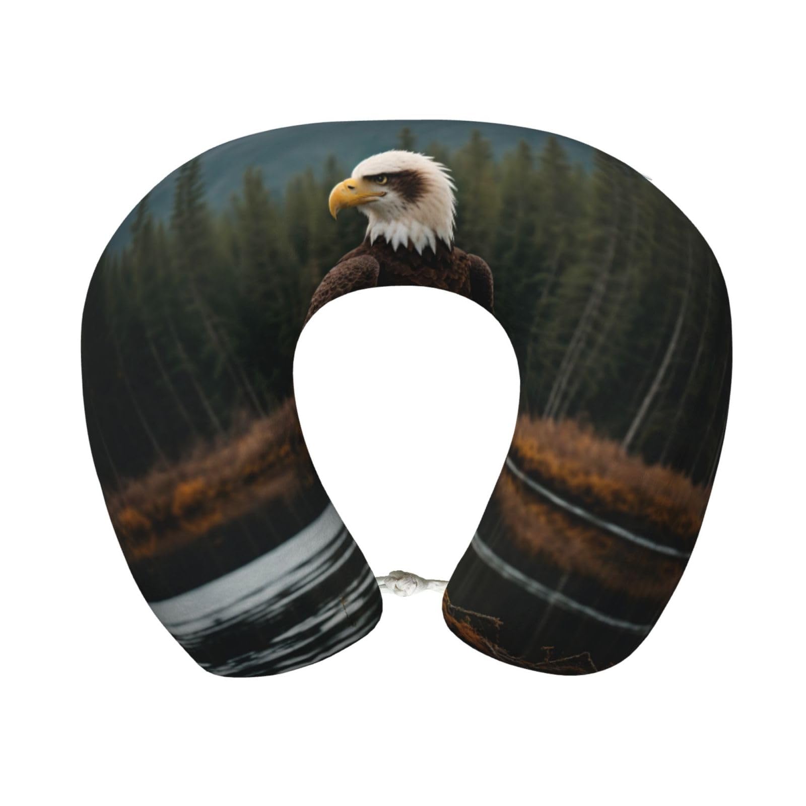 peiyeety Flying Eagle Print Custom U-Shaped Pillow,Memory Foam Cervical Neck Travel Pillow,for Home,Camping,Travelling