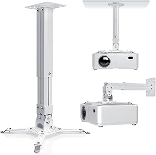 MX Adjustable Projector Ceiling Mount — Extendable 16–25 Inch (1–2 Feet) Bracket, Universal Tilt, Swivel &amp; Rotation, Heav...