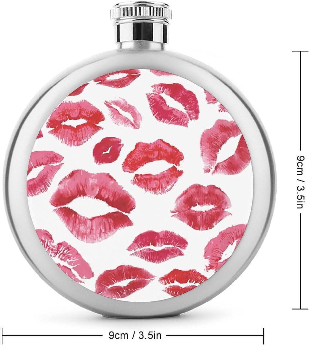 Sexy Red Lips Stainless Steel Flagon to 5 Oz with Screw Cap,Hip Flask for Men–Whiskey & Liquor Pocket Flask,Alcohol Flagon for Camping Drink Sports Outdoor Wine Bottle