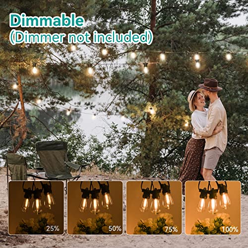 Solibting Outdoor String Lights Patio Lights 24Ft With 10 Led Dimmable Edison Waterproof Shatterproof Bulb And Commercial Grade Weatherproof Strand Heavy-Duty Outside Decorative Cafe, Bistro, Party #TOP3