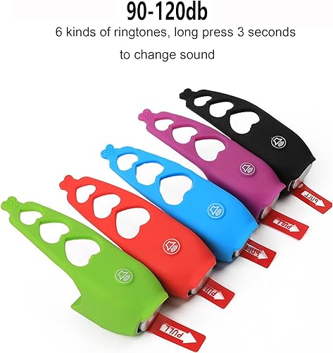Miniatura 10 de Bocina de bicicleta eléctrica, campana de bicicleta de 120 dB, campanas de bicicleta súper fuertes, impermeable, 6 modos de sonido para bicicletas