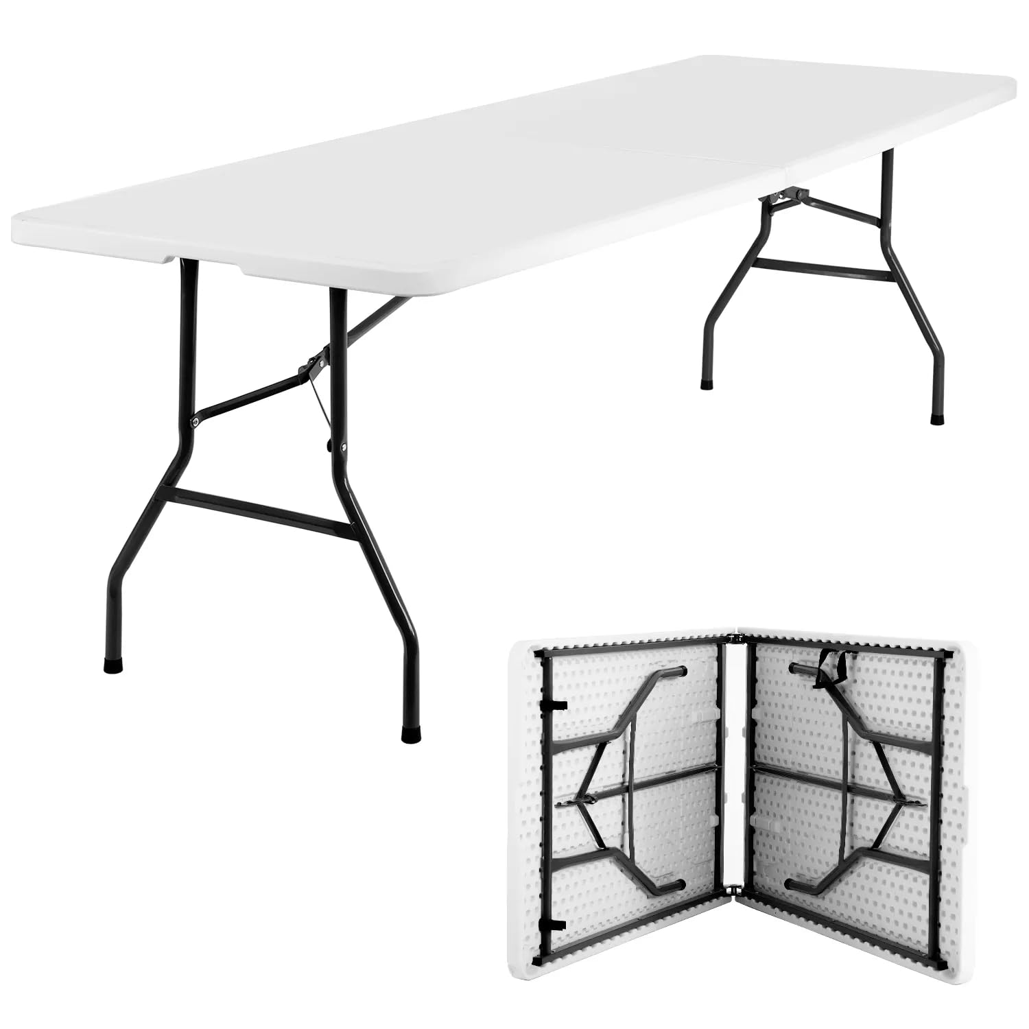 Amazon.com: PIKAQTOP Folding Table 8 Ft Heavy Duty Fold Up Camping