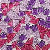Mosaic Tiles for Crafts Assorted Color Glass Glitter Mosaic Supplies Pieces Bulk Square Square Trian