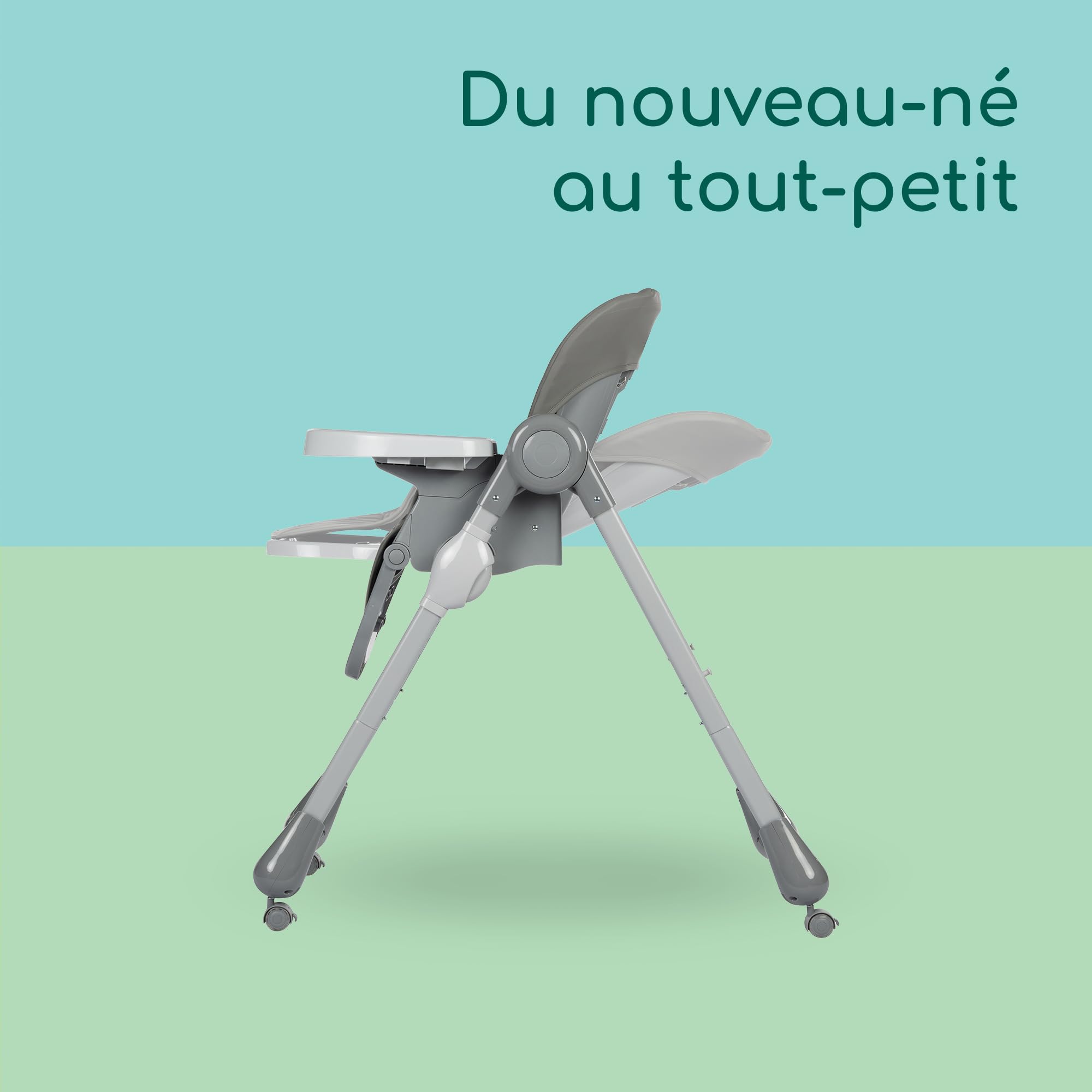 Chaise haute Bebeconfort Olea réglable 9 positions hauteur 3 inclinaison 0-3 ans 15 kg Tinted Grey