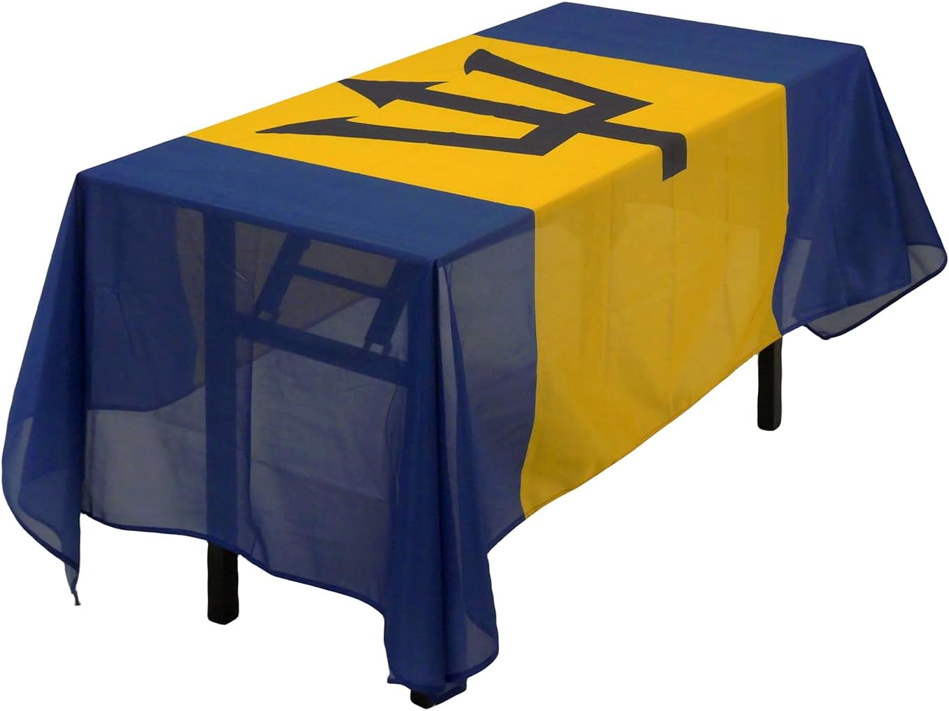 MSFHHA Rectangular Barbados Barbadians Flag Tablecloth, 59 Inches * 83 Inches, Polyester/Oxford Blend, Fade-Resistant, Washable, Suitable for Kitchen Dining & Outdoor Events