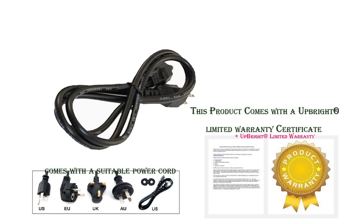 UpBright New AC in Power Cord Outlet Socket Cable Plug Lead Compatible with Zoostorm 7873-1060 Desktop PC DVD Writer